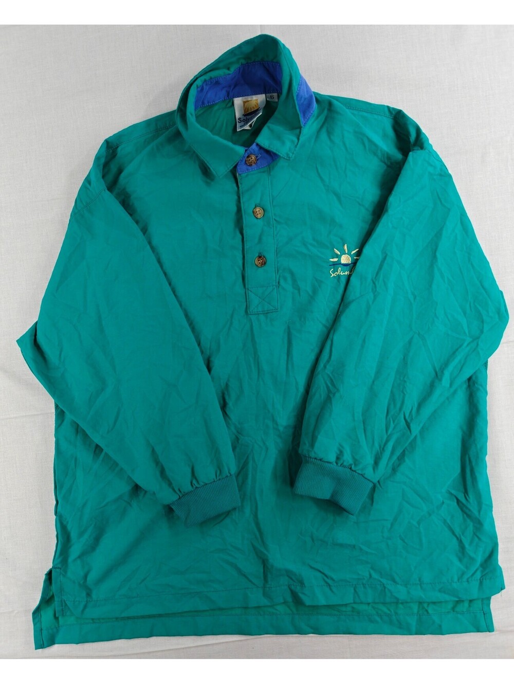 Solumbra Women’s Size 6 Teal Blue Sun Protective UPF Pullover Shirt Long Sleeve